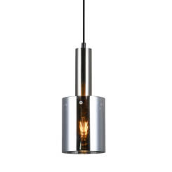 Italux Sardo PND-5581-1-SC+SG lampa wisząca nowoczesna stalowa nikiel satynowany klosz szkło dymiony IP20 E27 1x40W 13cm