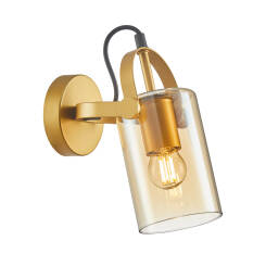 Italux Nanesma WL-32453-1 GD+AMB  kinkiet lampa ścienna stal złoty  E27 1x40W 24cm