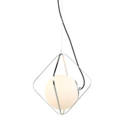 Italux Canto PEN-5696-1-BKCR lampa wisząca nowoczesna chrom stal szkło biały IP20 E27 1x40W 30cm 