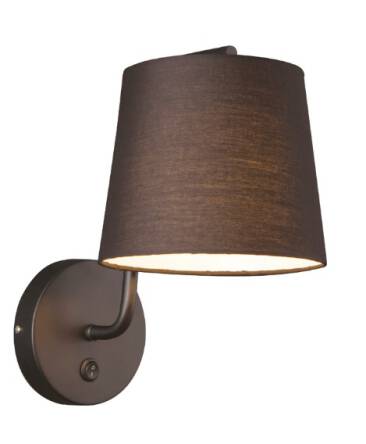 Maxlight CHICAGO W0194 kinkiet lampa ścienna metalowa abażur tkanina czarny 1x40W E27 32cm