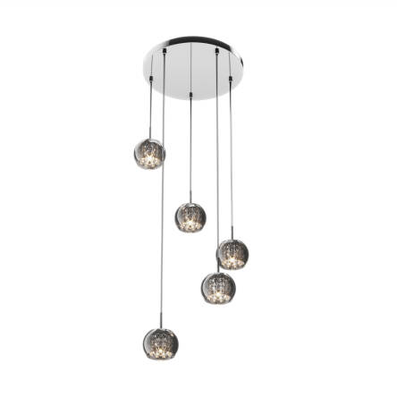 Zuma Line P0076-05M-B5FZ CRYSTAL lampa wisząca chrom srebrny 5xG9 42W 13cm