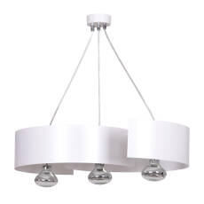 Emibig VIXON 3 WHITE 306/3 lampa wisząca nowoczesna chrom biała metalowa 3x60W E27 60cm