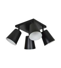 Emibig PRISM 4 BLACK / WHITE 385/4 plafon lampa sufitowa regulowane klosze czarne biały środek 4x60W E27 60cm