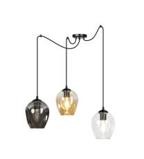 Emibig LEVEL 3 BL/MIX 759/3 lampa wisząca nowoczesna klosze szklane kule regulowana 3x60W E27 200cm