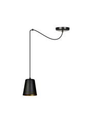 Emibig LINK 1 BLACK / GOLD 455/1 lampa wisząca klosz czarny złoty środek metal E27 60W 80cm