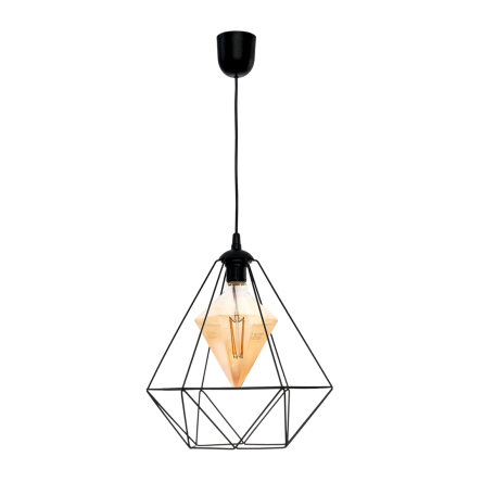 Milagro ALAMBRE BLACK MLP4130 lampa wisząca czarna metalowa koszyk industrialna 1xE27 4W 2700K żarówka w zestawie 35cm