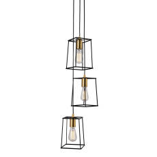 Italux Alanis MD-BR16556-D3-B/G lampa wisząca nowoczesna 3x60W E27 czarny mat 28cm