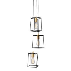 Italux Alanis MD-BR16556-D3-B/G lampa wisząca nowoczesna 3x60W E27 czarny mat 28cm