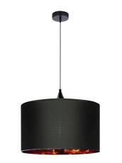 Candellux LONG 31-73952 lampa wisząca czarny abażur miedziane wnętrze 1X60W E27 30 cm