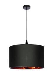 Candellux LONG 31-73952 lampa wisząca czarny abażur miedziane wnętrze 1X60W E27 30 cm