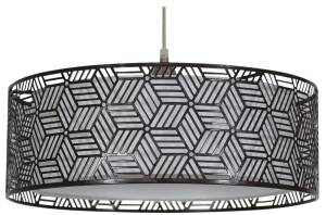 Candellux BROWN 31-58836 lampa wisząca podwójny abażur metalowy+wewnętrzny tkanina brązowy 1X60W E27 40 cm