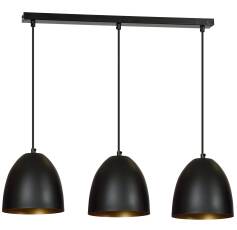 Emibig LENOX 3 BLACK / GOLD 410/3 lampa wisząca nowoczesna metalowa czarno / złota 3x60W E27 70cm