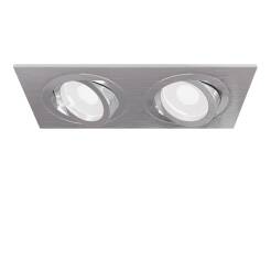 Maytoni Atom DL024-2-02S oprawa do wbudowania wpuszczana aluminium srebrny 2x50W GU10 17,5cm