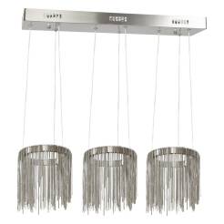 Milagro CASCATA SATIN ML3793 lampa wisząca satyna nikiel nowoczesna metal 54W LED 3000K 75cm