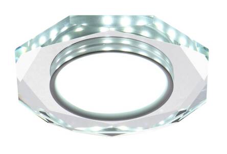 Candellux SSP-24 CH/TR+WH 2263922 oprawa do wbudowania stropowa biała 8W LED 230V ring LED oczko sufitowe ośmiokątna 11,2cm