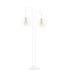Emibig ALBIO LP2 WHITE 145/LP2 lampa podłogowa loftowa metalowa złoto biała druciak 2x60cm E27 155cm