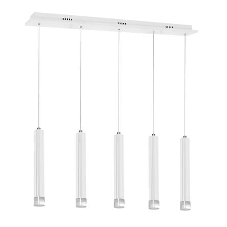 Milagro ALBA ML190 lampa wisząca biała metalowa akryl 5X5W LED 4000K 67,5cm