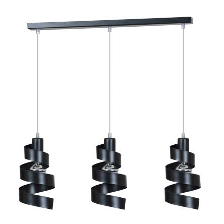Emibig SAGA 3 BLACK 352/3 lampa wisząca nowoczesna czarna metalowa potrójna kręcone klosze 3x60W E27 66cm