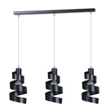 Emibig SAGA 3 BLACK 352/3 lampa wisząca nowoczesna czarna metalowa potrójna kręcone klosze 3x60W E27 66cm