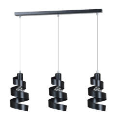 Emibig SAGA 3 BLACK 352/3 lampa wisząca nowoczesna czarna metalowa potrójna kręcone klosze 3x60W E27 66cm