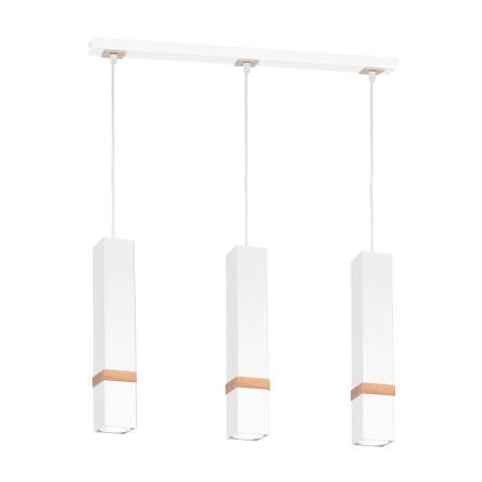 Milagro VIDAR WHITE MLP5409 lampa wisząca nowoczesna połączenie bieli z drewnem 3xGU10 60cm