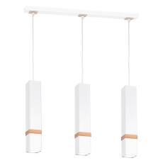Milagro VIDAR WHITE MLP5409 lampa wisząca nowoczesna połączenie bieli z drewnem 3xGU10 60cm