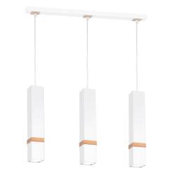 Milagro VIDAR WHITE MLP5409 lampa wisząca nowoczesna połączenie bieli z drewnem 3xGU10 60cm