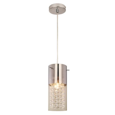 Light Prestige Zara 1 LP-5221/1P lampa wisząca srebrna szklany podłużny klosz transparentny kryształki 1x40W E14 10cm