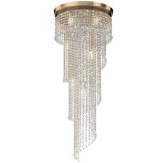 Maytoni Cascade DIA522-CL-12-G plafon lampa sufitowa metalowa antyczne złoto kryształowe wisiorki 12XE14 60W 42cm