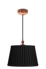 Candellux AMORE 31-39378 lampa wisząca abażur stożek czarny 1X60W E27 miedziany 30cm