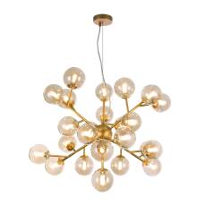 Maytoni Dallas MOD545PL-24G lampa wisząca rama złota metalowa szklane klosze bursztynowe 24xG9 28W 65 cm