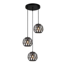 Italux Hilo PND-22341-3SA-BK lampa wisząca nowoczesna potrójna stalowa czarna E27 3x40W 44cm