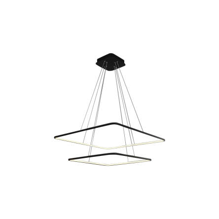 Milagro NIX BLACK ML518 lampa wisząca nowoczesna dwie wiszące oprawy kwadrat ułożone poziomo 50W LED 3000K 60cm