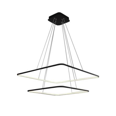Milagro NIX BLACK ML518 lampa wisząca nowoczesna dwie wiszące oprawy kwadrat ułożone poziomo 50W LED 3000K 60cm