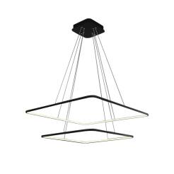 Milagro NIX BLACK ML518 lampa wisząca nowoczesna dwie wiszące oprawy kwadrat ułożone poziomo 50W LED 3000K 60cm