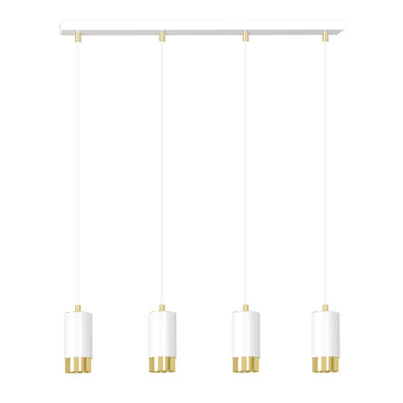 Emibig FUMIKO 4 WH/GOLD 815/4 lampa wisząca designerska metal tuby białe złote 4x30W GU10 60cm