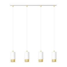 Emibig FUMIKO 4 WH/GOLD 815/4 lampa wisząca designerska metal tuby białe złote 4x30W GU10 60cm