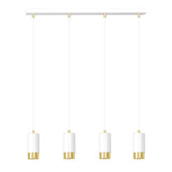 Emibig FUMIKO 4 WH/GOLD 815/4 lampa wisząca designerska metal tuby białe złote 4x30W GU10 60cm