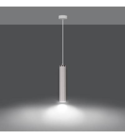 Emibig LUNA 1 WHITE 955/1 lampa wisząca designerski spot tuba biała chrom regulowana 1x30W Gu10 8cm