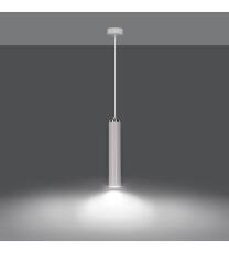 Emibig LUNA 1 WHITE 955/1 lampa wisząca designerski spot tuba biała chrom regulowana 1x30W Gu10 8cm