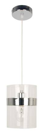 Candellux BRANDO 31-28044 lampa wisząca ze szklanym kloszem w kolorze chromu oraz elementami bezbarwnymi 1X60W E27 15 cm
