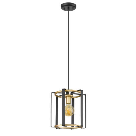 Italux Primero PND-44003-1-BK-GD lampa wisząca nowoczesna stal czarna złota 30cm E27 1x40W