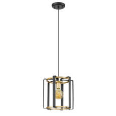 Italux Primero PND-44003-1-BK-GD lampa wisząca nowoczesna stal czarna złota 30cm E27 1x40W