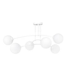 Emibig PREGOS 6 WHITE 671/6 plafon lampa sufitowa biały metal klosze szkło kule mleczne 6x40W E14 70cm