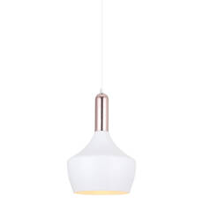 Italux lampa wisząca Ophelia MDM-3028/1 W+COP biały miedziany 25cm