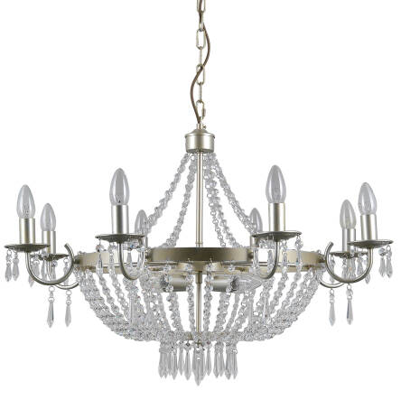 Italux Cortina PND-30138-8+4 lampa wisząca stalowa szkło krystaliczne szampański 75cm IP20 12xE14 40W