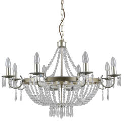 Italux Cortina PND-30138-8+4 lampa wisząca stalowa szkło krystaliczne szampański 75cm IP20 12xE14 40W