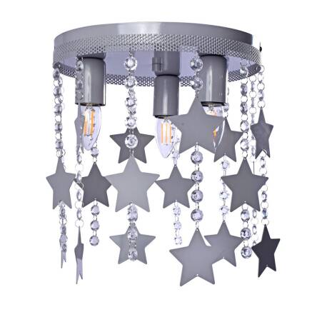 Milagro STAR MLP1130 plafon lampa sufitowa metal szary kryształki gwiazdki 3xE27 30cm