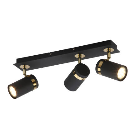 Italux Verano SPL-2031-3 oprawa natynkowa nowoczesna czarny mat, złoty chrom GU10 3x35W 42cm IP20