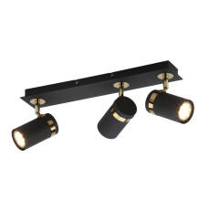 Italux Verano SPL-2031-3 oprawa natynkowa nowoczesna czarny mat, złoty chrom GU10 3x35W 42cm IP20